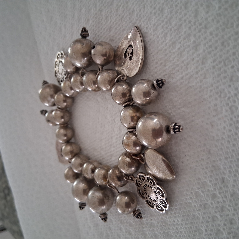 Elegant Silver Beaded Bracelet